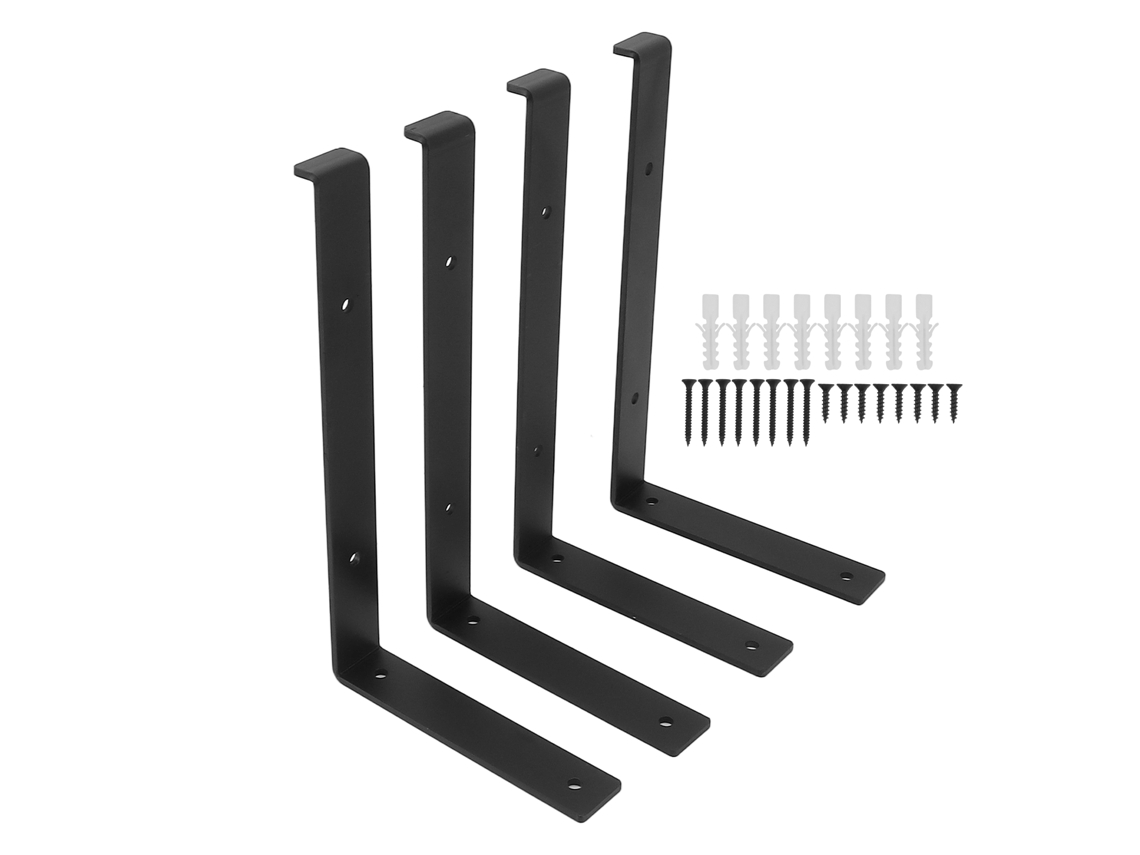4pcs Suporte de Prateleira em L de Ferro com MARCA