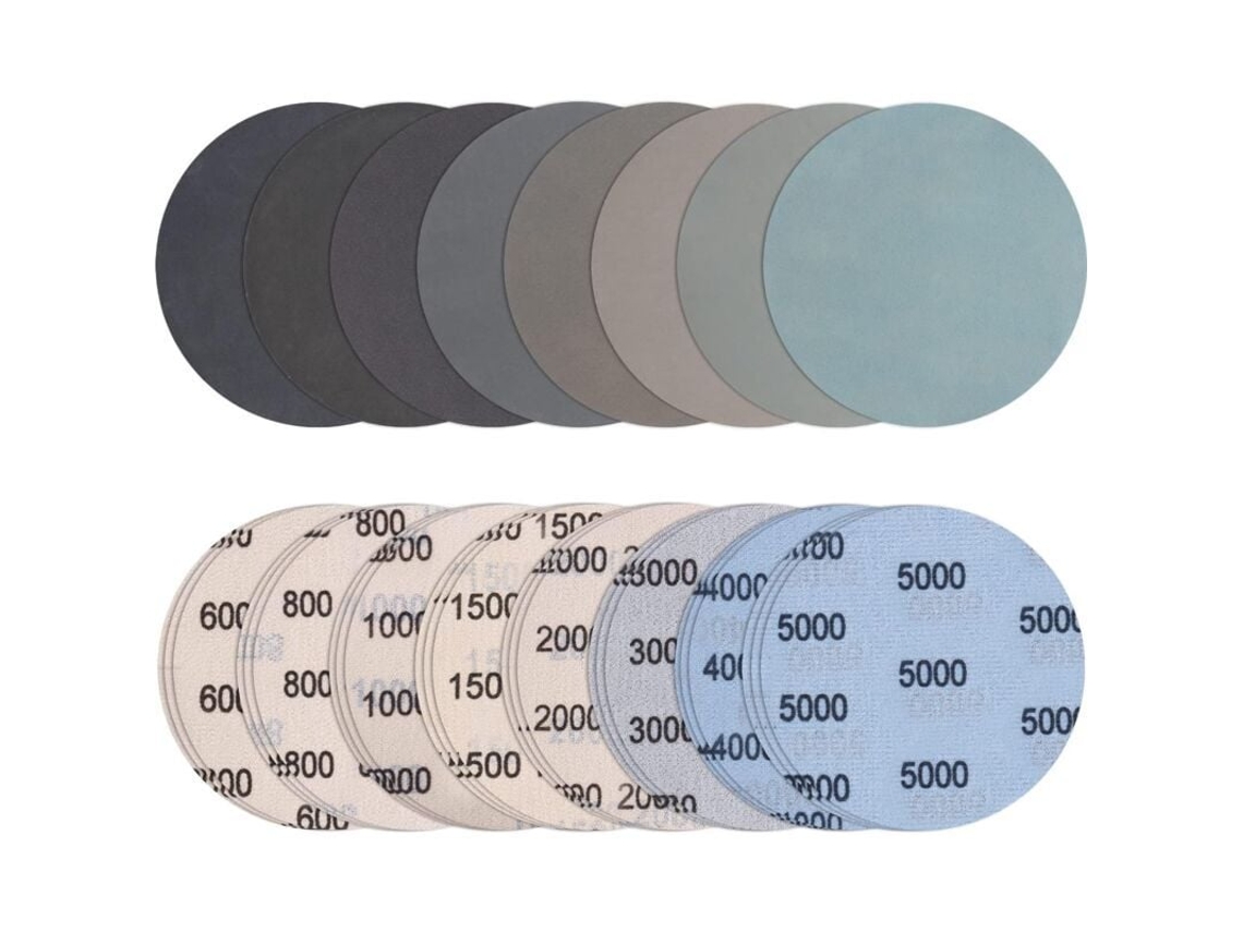 Conjunto de 24 lixas redondas 125 Mm com velcro, grãos 600 a 5000 BRILVIBERA