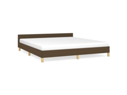 Bed Frame With Headboard, Bed Frames With Headboard Vidaxl Marrom Tecido (180 X 200 Cm)
