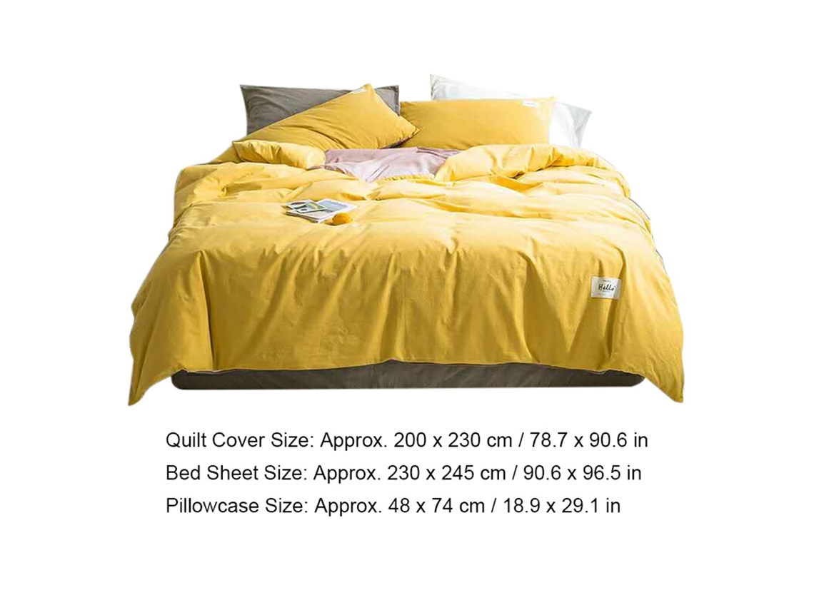 Conjunto De Lençóis De Algodão, Cores Sólidas Bicolor Topázio, Capa De Edredom Combinando, Lençol, Fronhas, Eoocoo