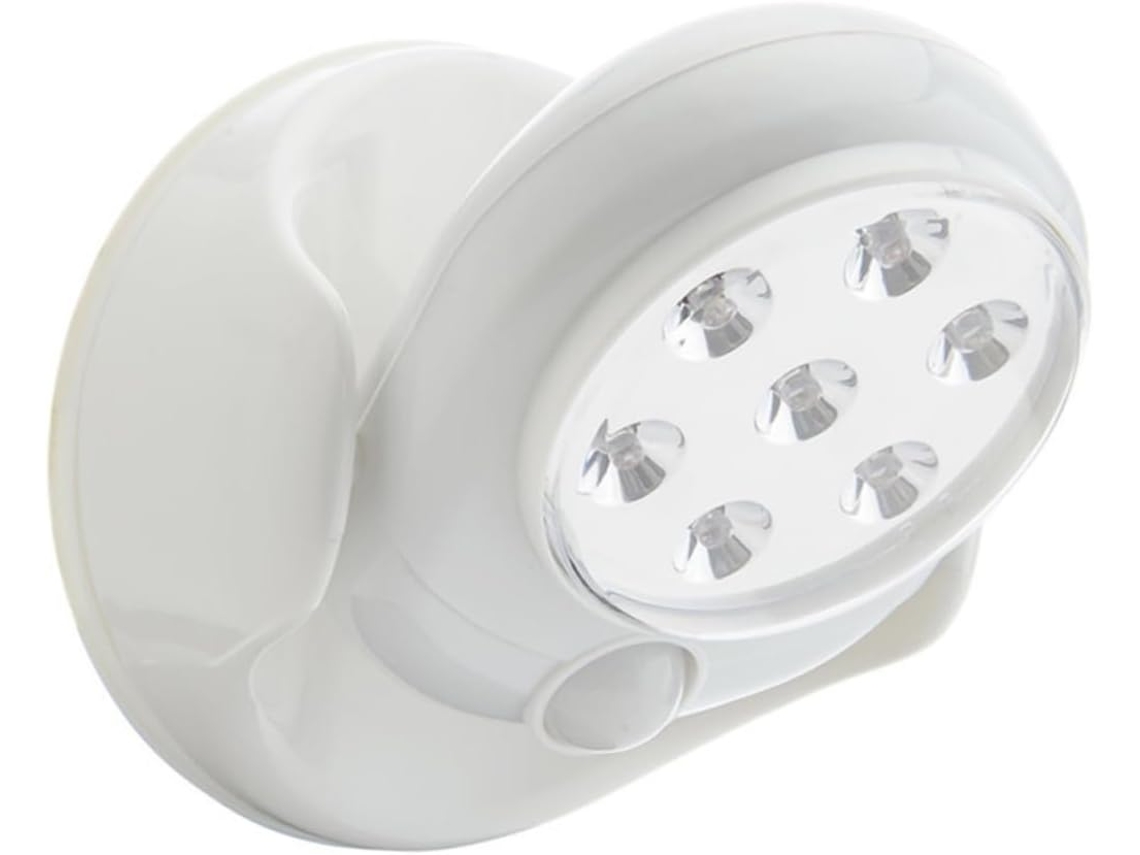 Luz Noturna Led Branca Com Sensor De Movimento E Base 360°.