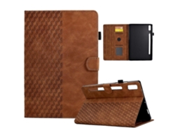Capa De Couro Com Relevo Em Losango Para Tablet Lenovo Tab P11 Pro Gen 2