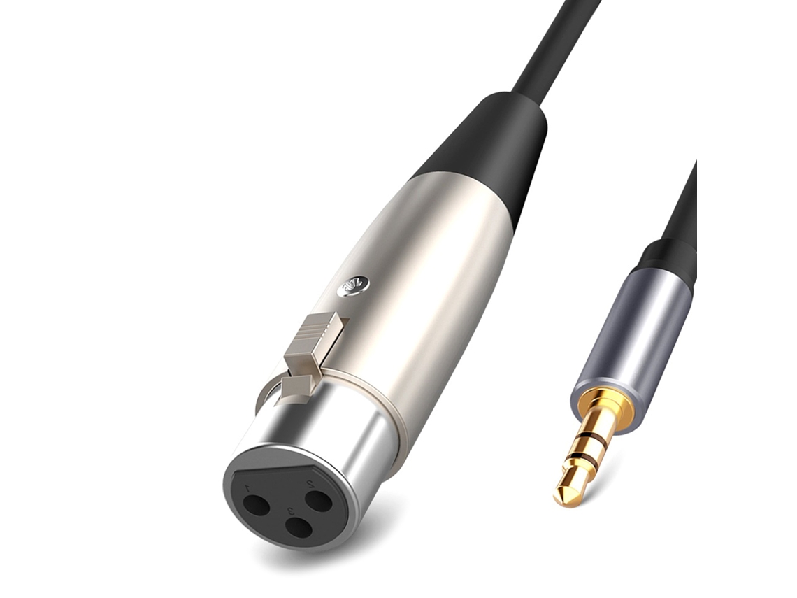 Cabo de 3,5 mm para XLR de 1,5 m (5 pés), cabo de microfone macho de 3,5 mm para fêmea XLR, cabo de alto-falante de microfone Slowmoose XLR para 3,5 mm