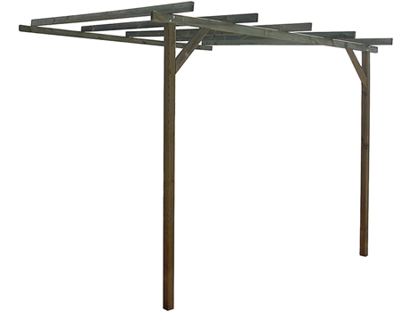 Pérgula para Parede de Madeira Tratada 300X240X240/270 Cm VIDAHUERTO