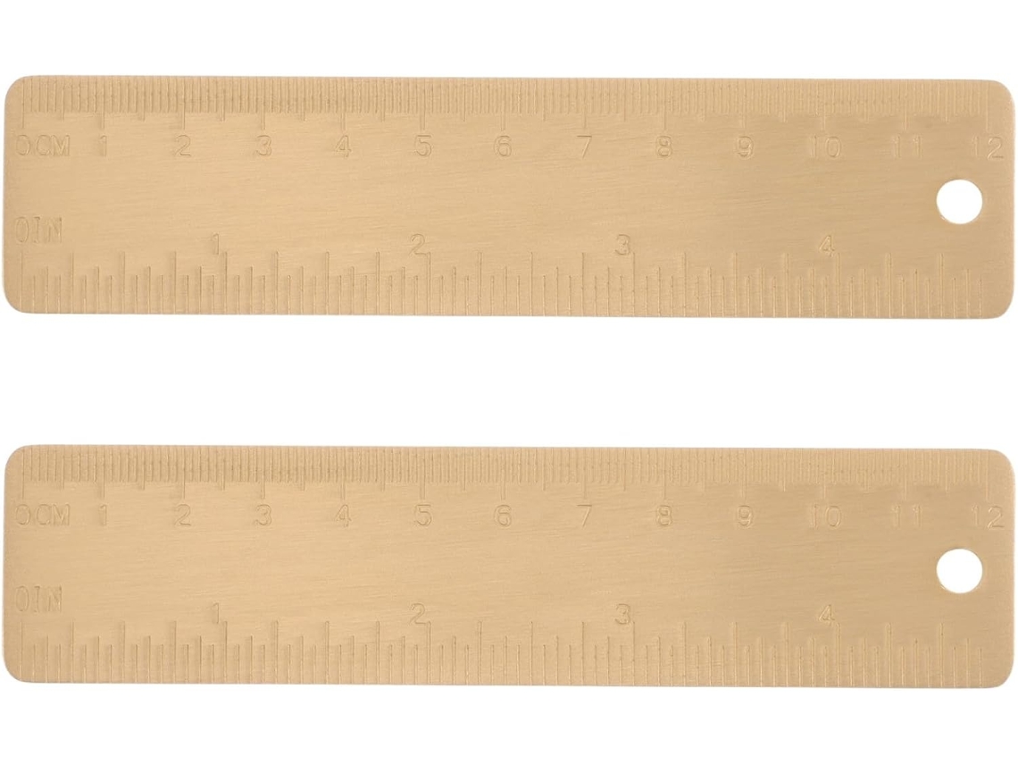 Lurelia Régua Metálica 2 Peças 12cm Com Escala Dupla Para Escola