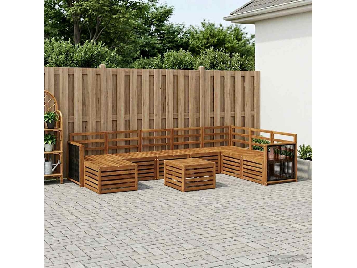 Vidaxl Conjunto De Sofás Para Exterior 6 Pcs Natural