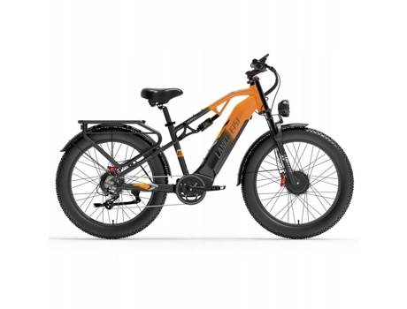 Bicicleta Elétrica LANKELEISI Mg800 Max 1000W*2 Samsunga 48V 20Ah 48Km/H 130Km Laranja