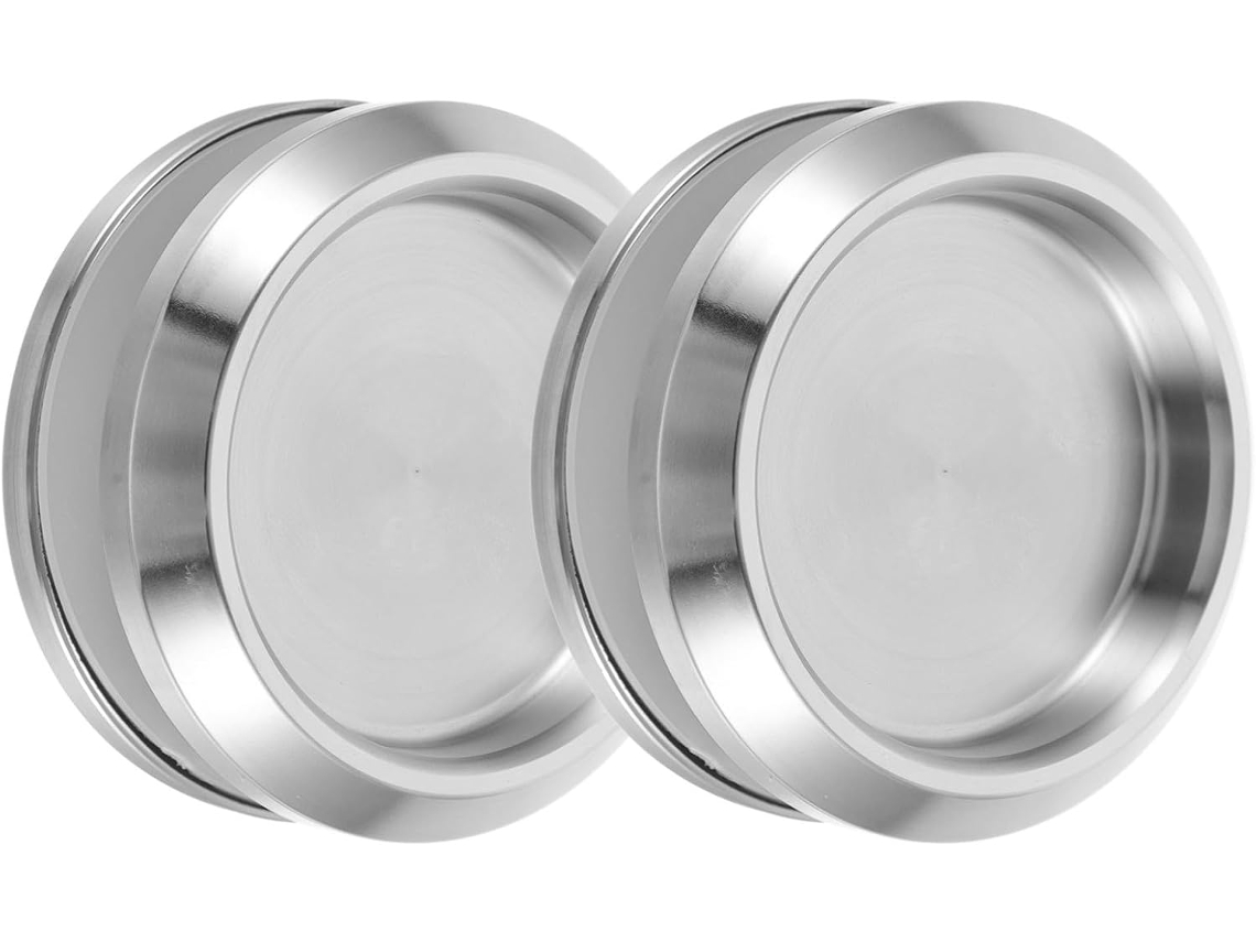 Conjunto De 2 Puxadores Deslizantes Para Portas Vidro Crafthrou, Em Aço Inoxidável, Redondos, Para Portas Internas De
