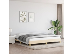 Vidaxl Estrutura De Cama Sem Colchão 200x200 Cm Tecido Cor Creme