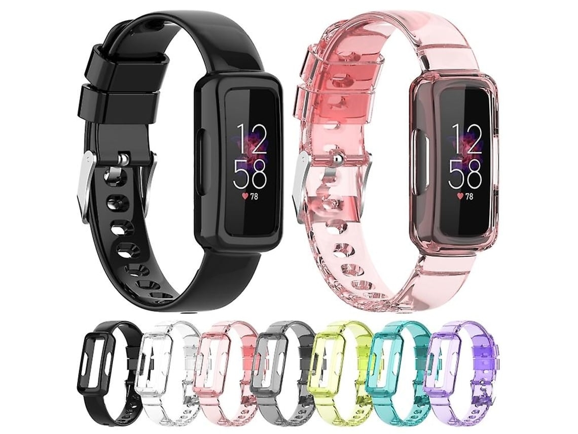 Pulseira De Relógio Fitbit Inspire 3 Com Tpu Integrado, Transparente, Preta.