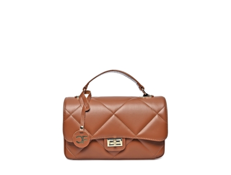 Mala De Mulher Carla Ferreri Crossbody Cf Cognac Pele Castanho