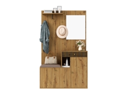 Conjunto Guarda Roupa Hall Espelho Almofadas Estofadas VELTRIX