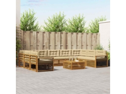 Vidaxl Conjunto De Sofás Para Exterior 10 Pcs Natural E Bege