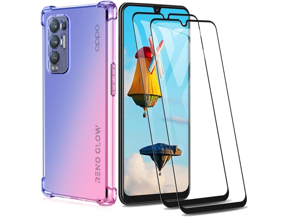 Capa Gradiente Cantos Reforçados para Oppo Oppo Find X3 Neo HONGWE. Textura Macia Anti-Choque Transparente