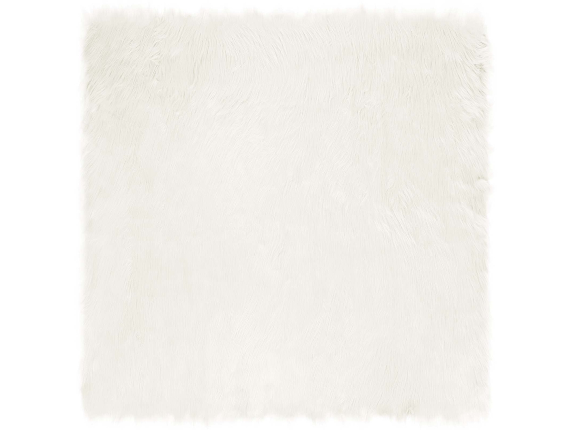 Vidaxl Tapete De De Ovelha Sintética Tafalla Branco 160 X 160 Cm