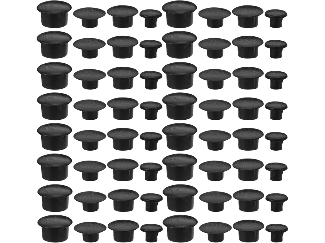 200 Peças De Tampões Decorativos Redondos Plástico Para Móveis, Armários E Prateleiras, Para Cobrir Furos, Pretos
