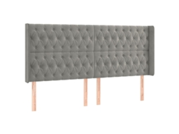 Headboard, Headboards Vidaxl Cinzeto Veludo (203 X 16 X 118/128 Cm)