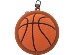 Mini Porta-moedas De Silicone Em Formato De Bola De Basquete, Estojo Redondo Com Zíper.