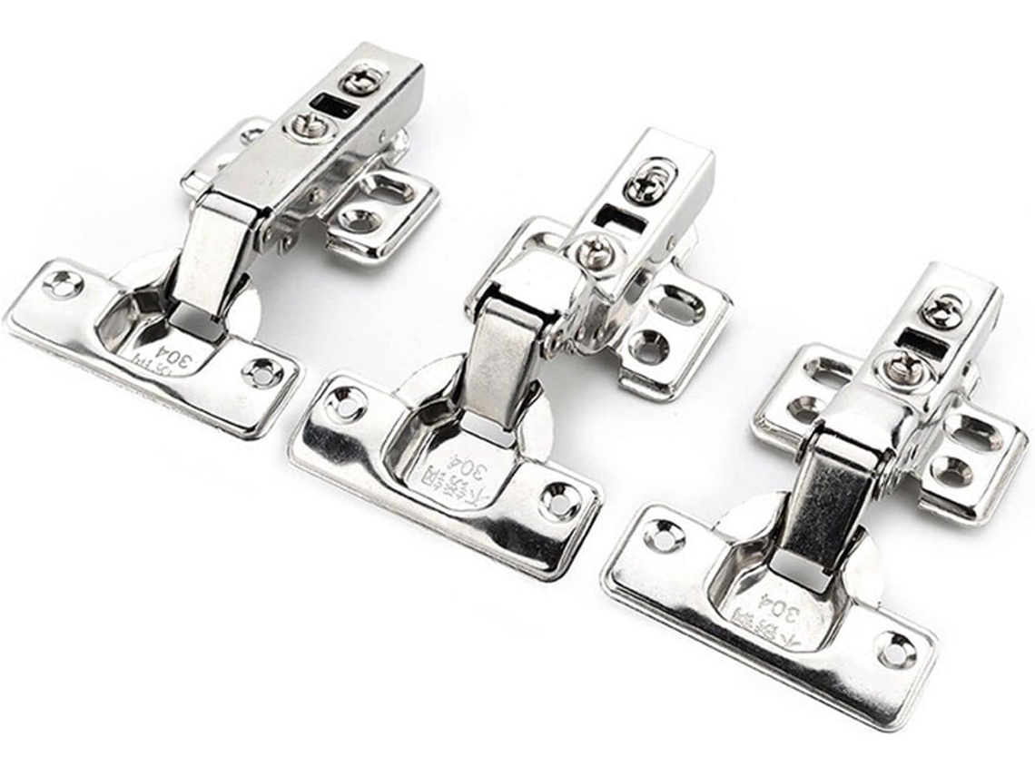 Conjunto De 4 Dobradiças Hidráulicas Aço Inoxidável Com Amortecedor
