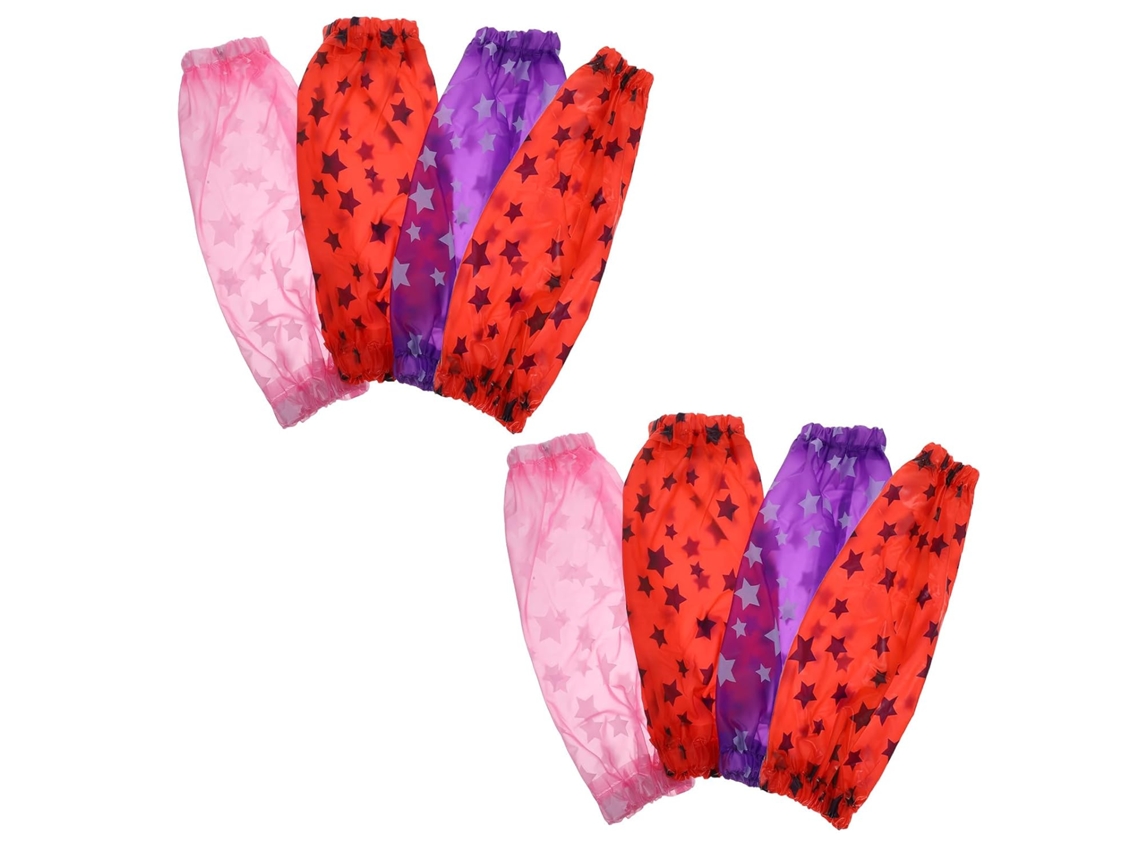 Sobremangas Impermeáveis Em Pvc, 4 Pares, Mangas Protetoras Resistentes A Óleo Com Estampa.
