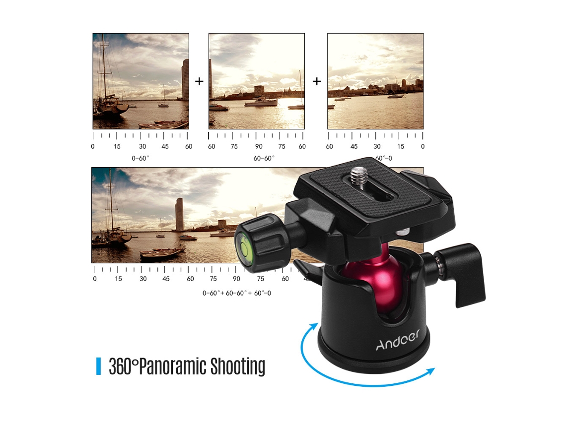 Trípode Mini Portátil De Mesa Cabeça Esférica Alumínio 1/4" Compatível Com Câmera Telefone Gopro