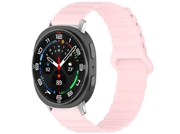 Bracelete para Samsung Galaxy Watch 8 / 8 Classic Silicone Brilhante Magnético Loop Rosa XIAOMOYU