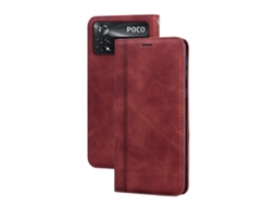 Capa De Celular Xiaomi Poco X4 Pro 5g Com Acabamento Fosco, Formato Flip Horizontal Magnético, Em Pu.