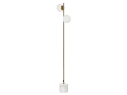 Abajur de Pé com 2 Abajurs de Esfera, Abajur Moderno para Lâmpadas E27, Pedal, Altura 165cm, Dourado