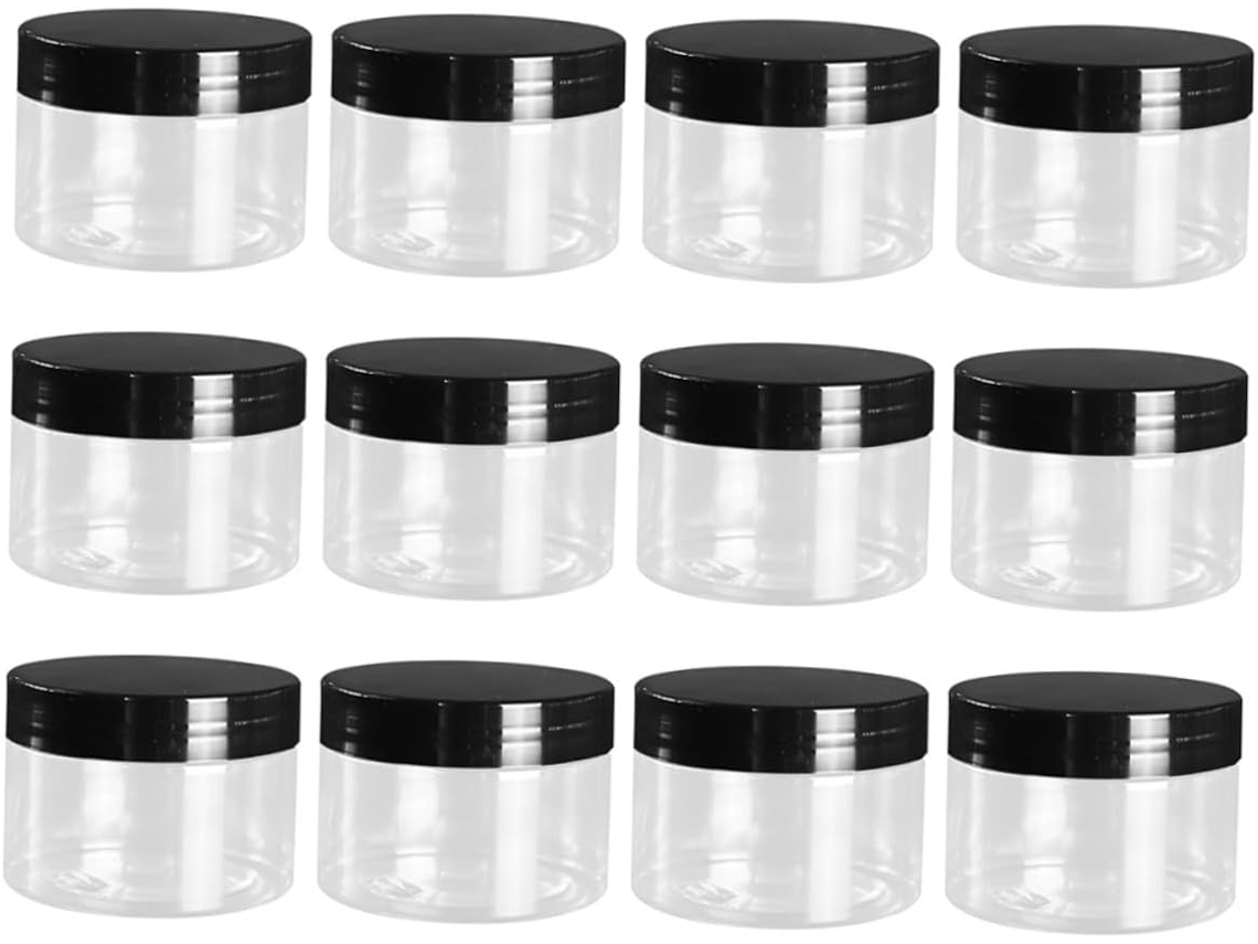 De 12 Potes Cosméticos Transparentes, 120ml, Com Tampas, Recipientes Recarregáveis Para Cremes Femininos