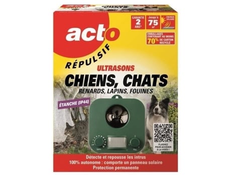 Repelente Ultrassônico para Cães e Gatos Sistema Fotovoltaico Otca Acto