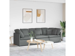 Vidaxl Sofá Modular Com Almofadas Tecido Cinzento-escuro