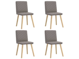 Vidaxl Cadeiras De Jantar 4 Pcs Tecido Cinzento-acastanhado