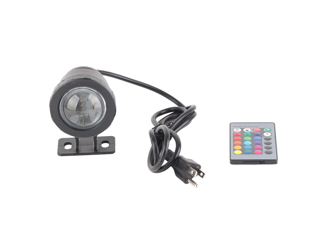 Rebe-lâmpada De Projeção Rgb De 10w Com Controle Remoto Para Piscina, Fonte E Termas Cor Preta