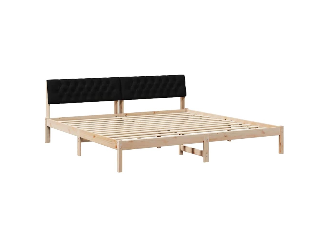 Estrutura da Cama com Cabeceira Castanho e Preto 200x200 cm MAISON EXCLUSIVE