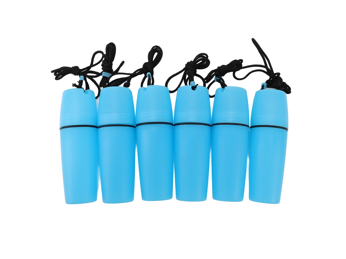 6pcs Garrafa Container Kayak Abs Impermeável Portátil Selada Com Gancho Para Mergulho Surf Kayak Boating Azul