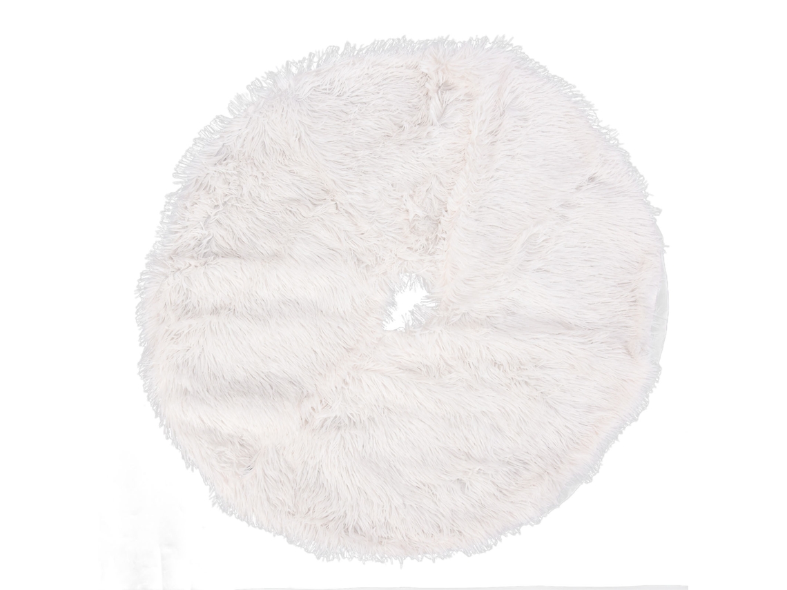Saia de Árvore de Natal Macia 120cm Tapete de Natal Branco Decorativo para Casa Natalino