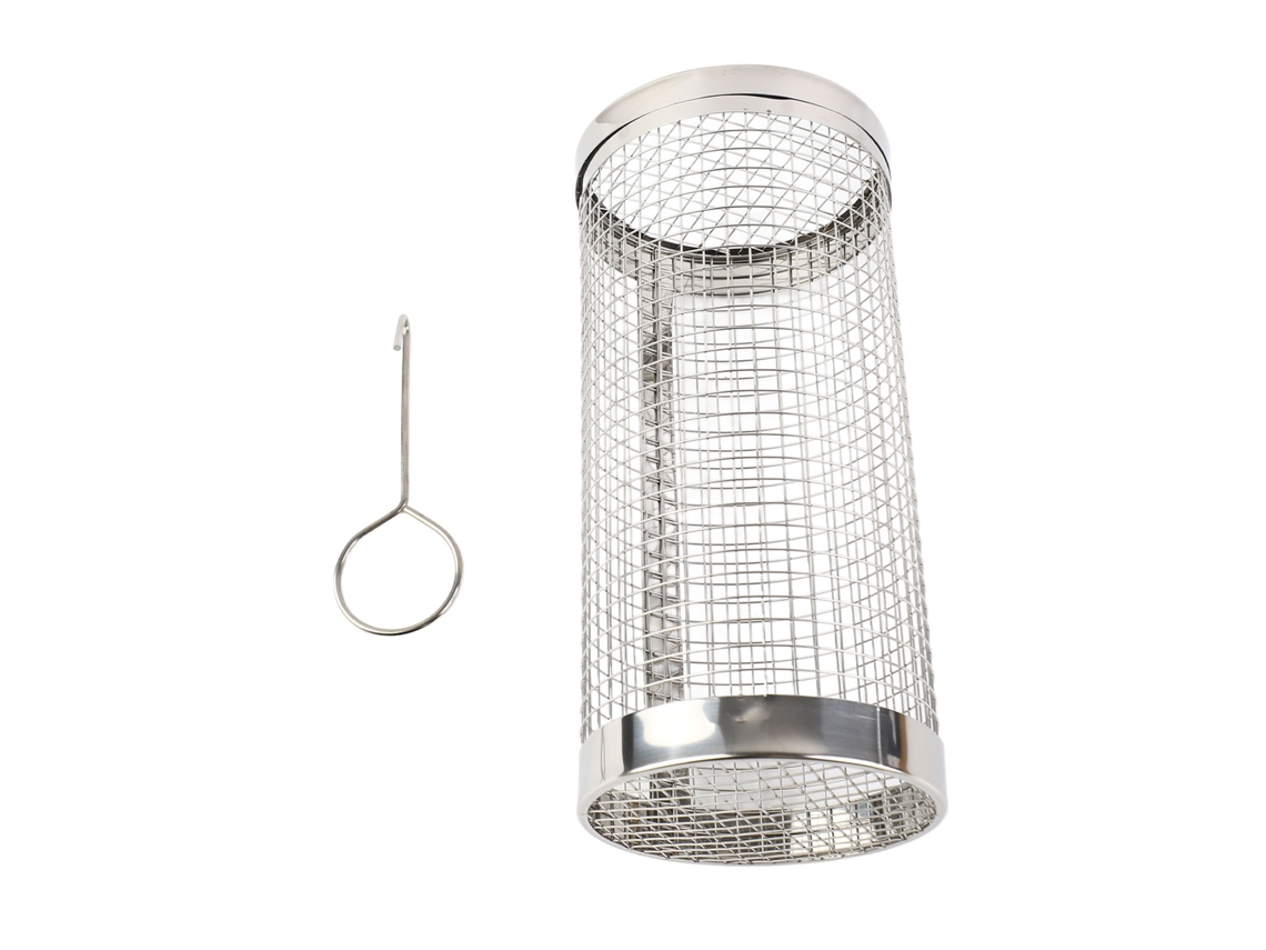 Cesta Churrasco Inox Resistente Calor Gancho 20cm