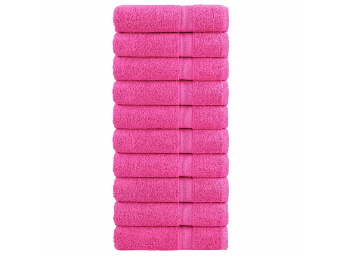 Vidaxl Toalhas De Mãos Premium Solund 10 Pcs 50x100 Cm 600 Gsm Rosa