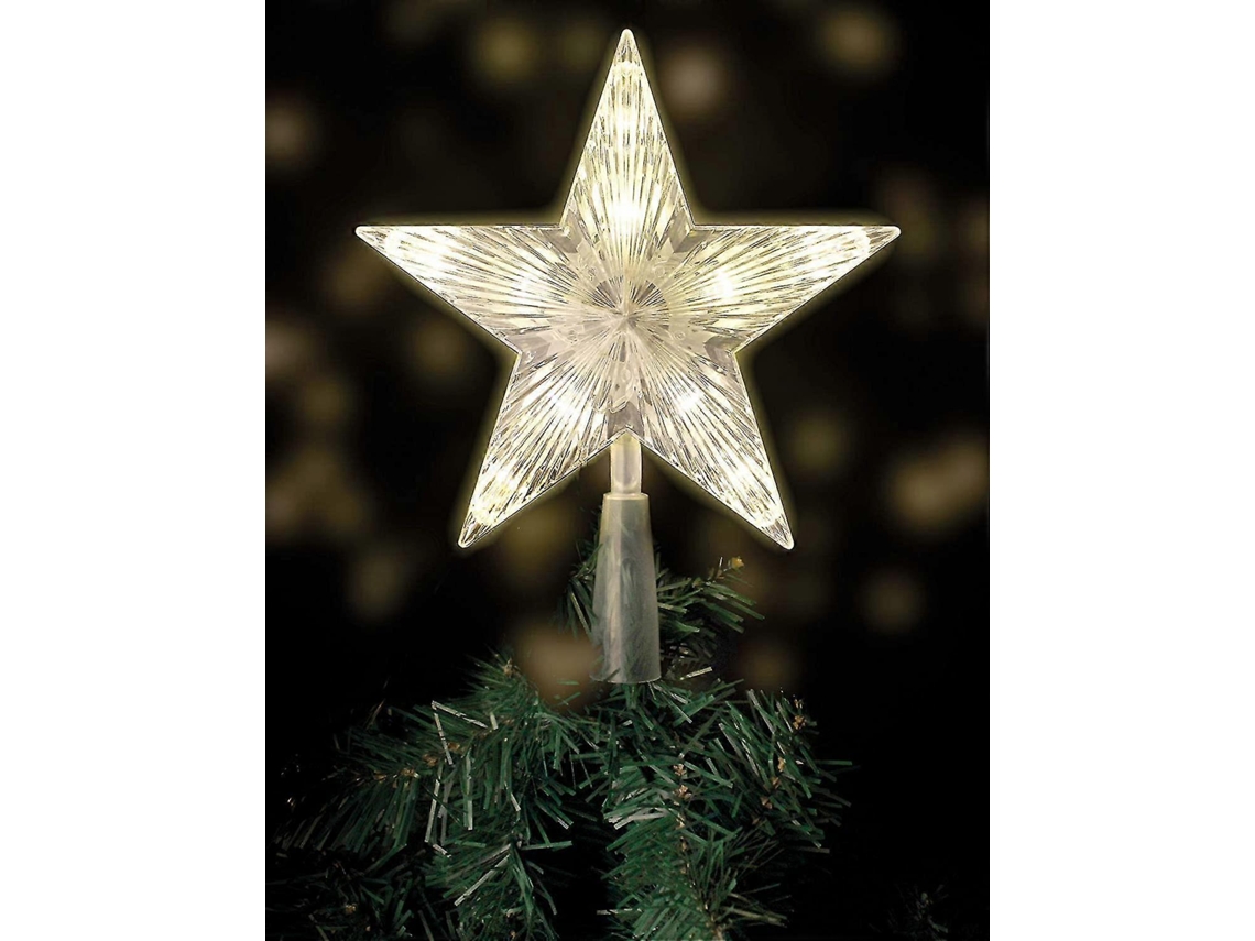 Omni copa de Árbol de Navidad Con 10 Led Y Plug Estrella Iluminada En Blanco Cálido Decoración Clásica Y Duradera