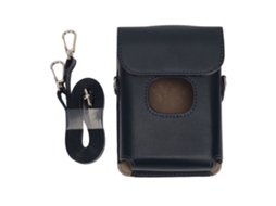 Capa protetora para câmera instantânea com alça de ombro, em couro PU de cor lisa, para Instax Mini Link 2, azul.