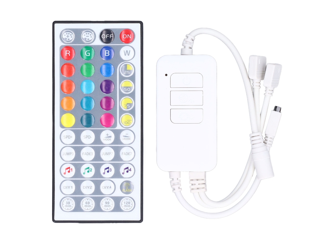 Controlador De Luz Led Rgb Com 44 Teclas, 3 Botões, Função De Temporização E Wifi, Dc5v-24v