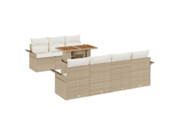 Conjunto 8 Móveis De Jardim Vidaxl Bege Vime Pe (100 X 55 X 73 Cm)