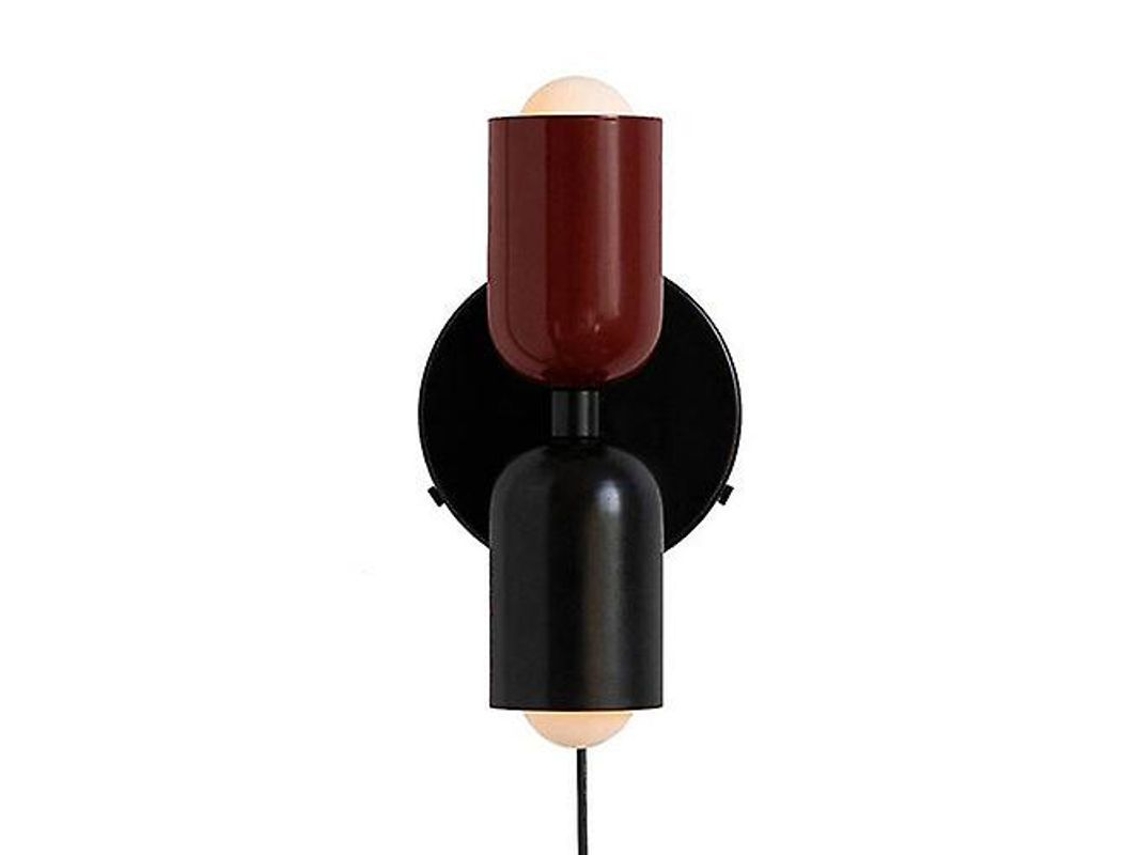 Lâmpada De Parede Mid-ancient De Cabeças Duas Para Quarto, Cama, Sala De Jantar - Estilo Francês E Nórdico Criativo Vinho Vermelho Preto