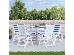 Vidaxl Almofadões Cadeira Encosto Baixo 6pcs Tecido Oxford Azul/branco