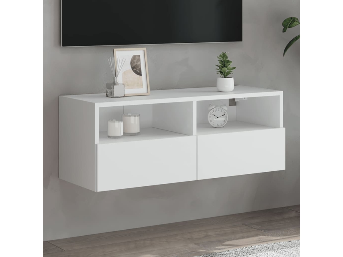 Vidaxl Móvel de Parede P/ Tv 80x30x30 Cm Derivados de Madeira Branco