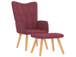 Relaxing Chair With Stool, Relaxing Chairs With Stools Vidaxl Vermelho Tecido