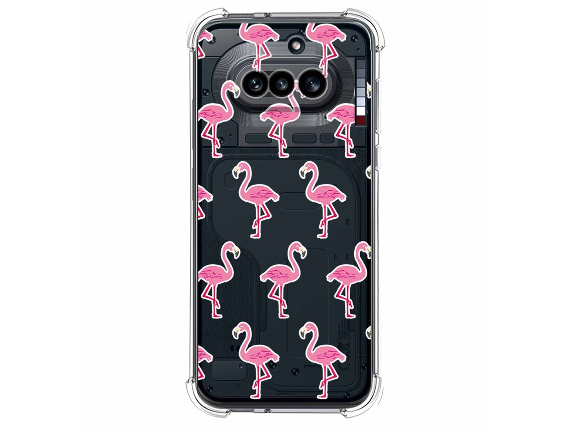 Capa Tumundosmartphone Transparente De Silicone À Prova De Choque Para Nothing Phone 4a 5g Com Estampa De Flamingo