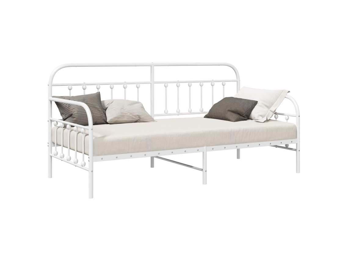 Estrutura de Cama de Dia Branco Aço Revestido a Pó MAISON EXCLUSIVE (107x203 cm)
