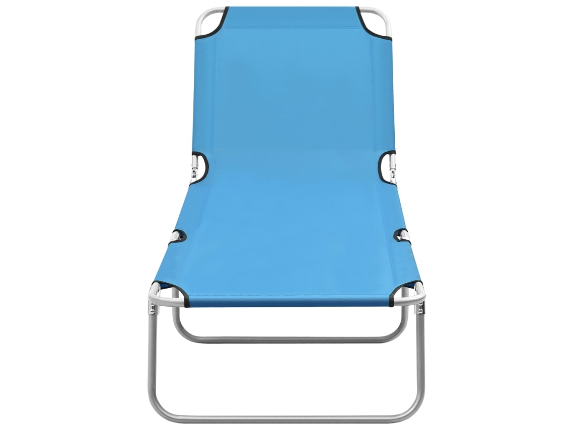 Maison Exclusive - Espreguiçadeira Dobrável Aço E Tecido Azul Turquesa