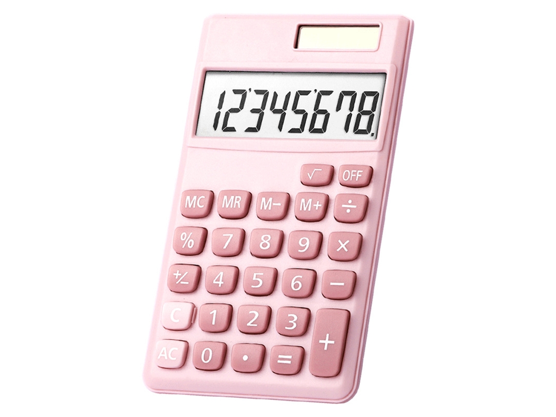 Calculadora Mecânica 8 Dígitos Solar Lcd Botões Grandes Coloridos Cute Para Escola Escritório Casa Alunos Contadores